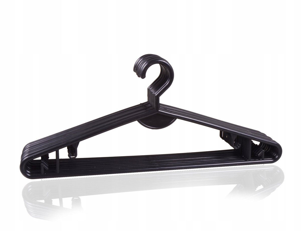 10x Zwarte Universele Kleerhangers - 41 cm - Duurzaam Kunststof