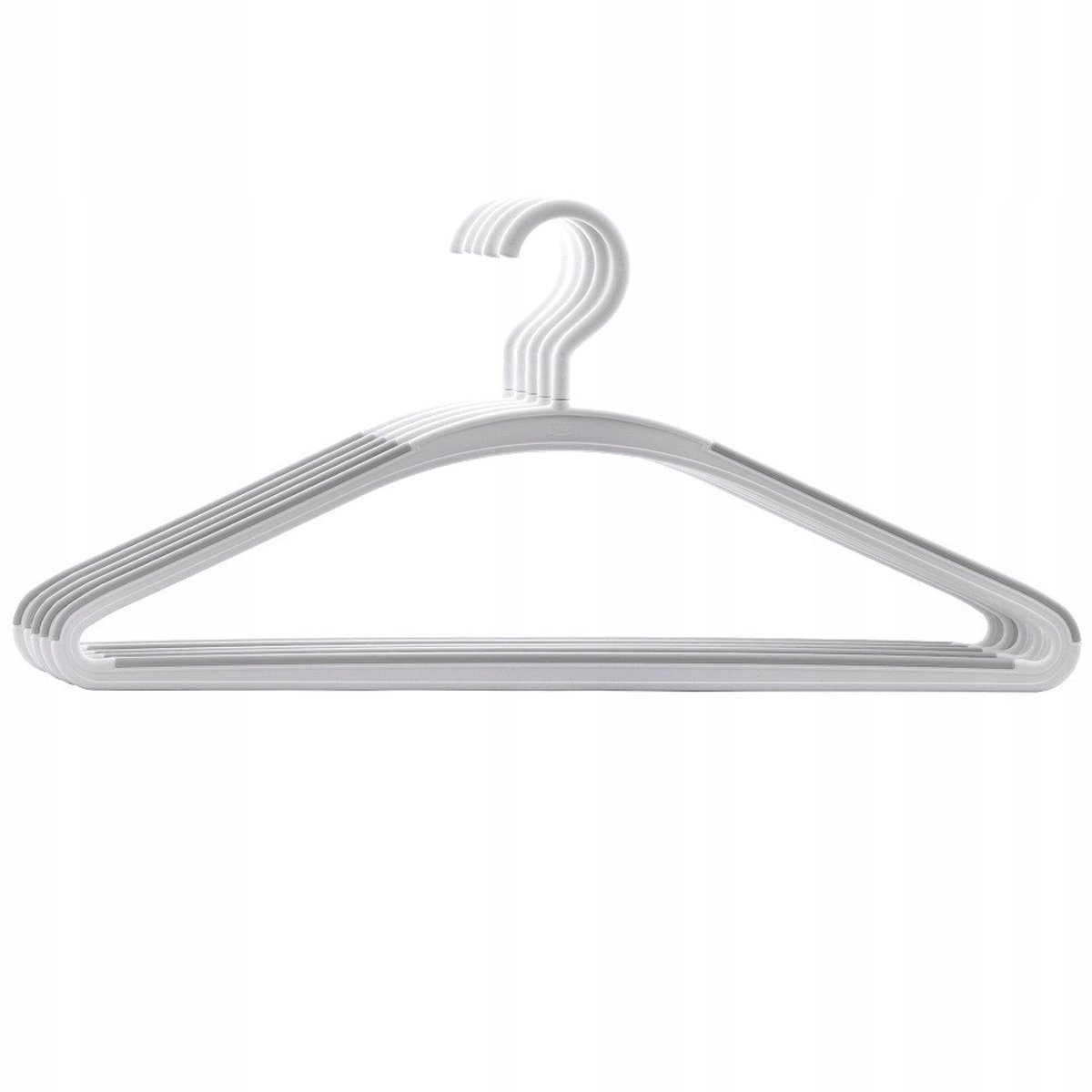 Set van 5 Witte Kunststof Kledinghangers met Draaibare Haken