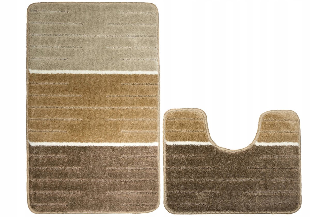 2-delige Beige Badmat Set Como - Antislip & Zacht