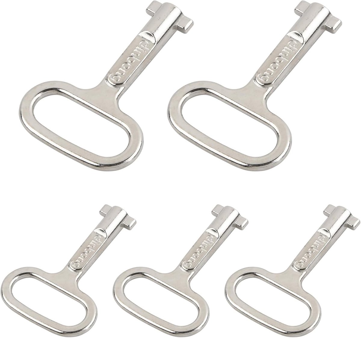 Buitenkraan sleutel - Zinklegering - 5 stuks - Universele ventielsleutels met ergonomische grip - Voor gas-, water- en radiatortoepassingen