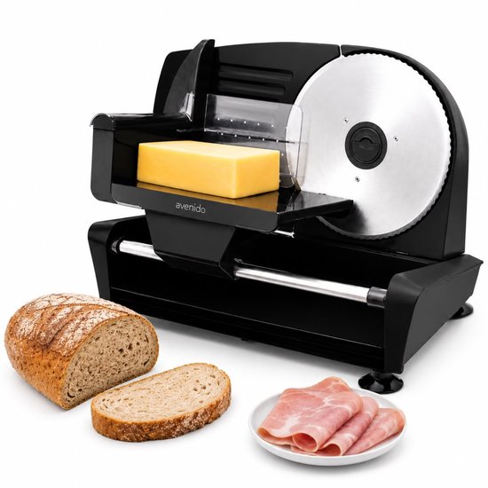 Avenido™ - Elektrische RVS Snijmachine - Ø19CM - Snijdikte 0-15MM - Allessnijder - Broodsnijmachine - Vleeswaren Snijmachine Kaassnijmachine Elektrisch - Food Slicer van Avenido — afbeelding 2