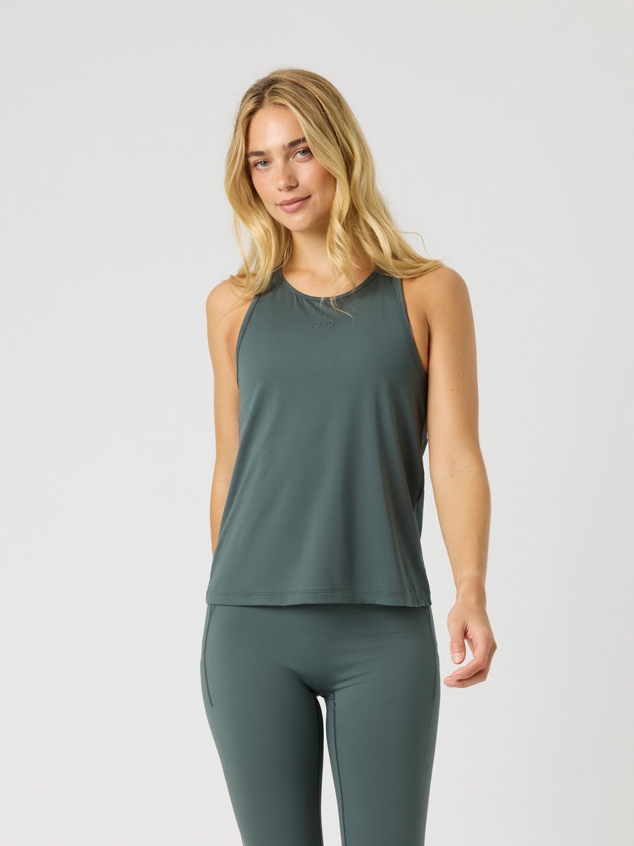 Björn Borg Tanktop Sport Hemd Dames Sportshirt - Urban Chic Groen - Gerecycled Polyester - Maat L