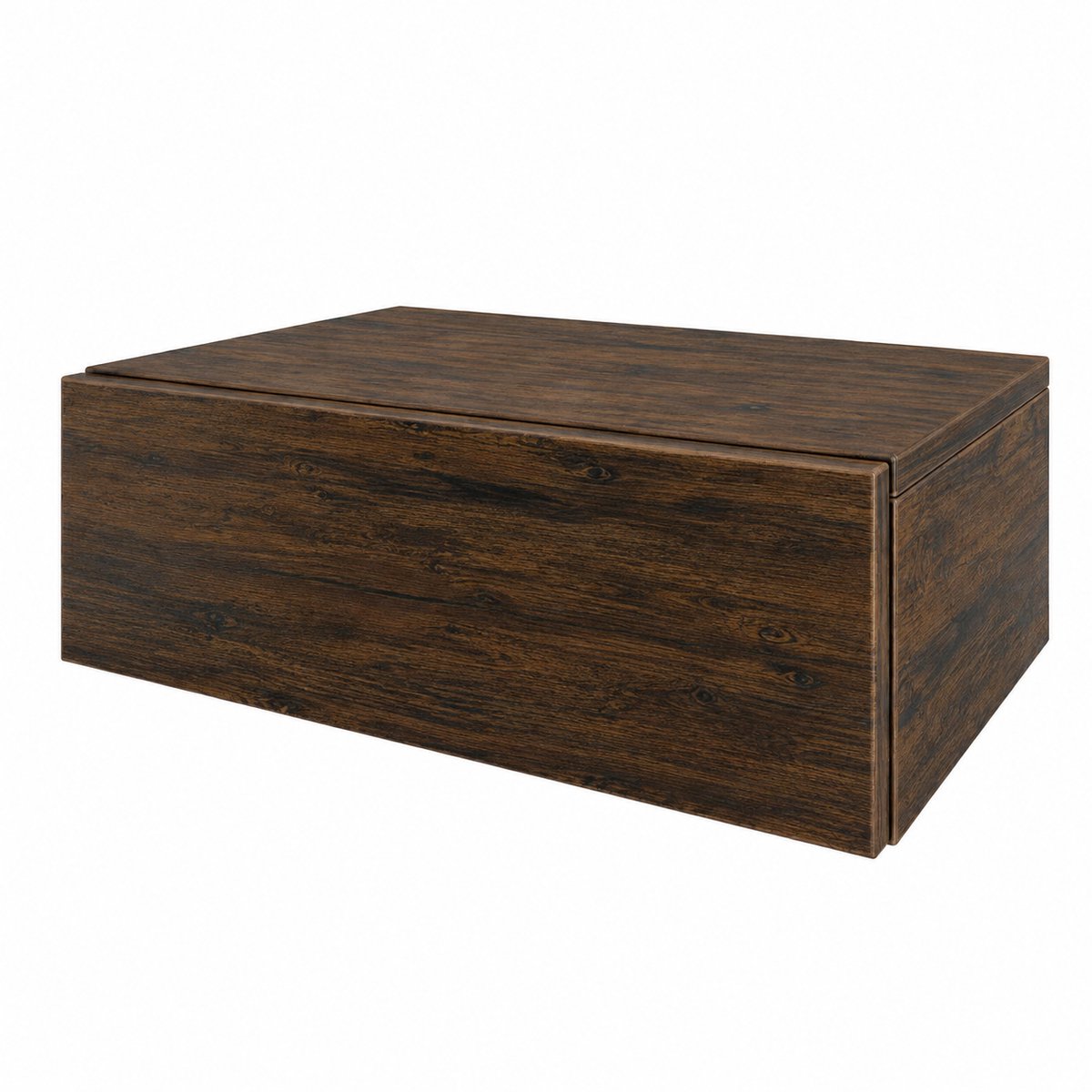 Hoppa! Frisco Nachtkastje - Zwevend Nachtkastje - Lade - Opbergruimte - Bewerkt Hout- Bruin - 46 x 30 x 15 cm (L x B x H)