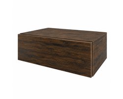 Hoppa! Frisco Nachtkastje - Zwevend Nachtkastje - Lade - Opbergruimte - Bewerkt Hout- Bruin - 46 x 30 x 15 cm (L x B x H)