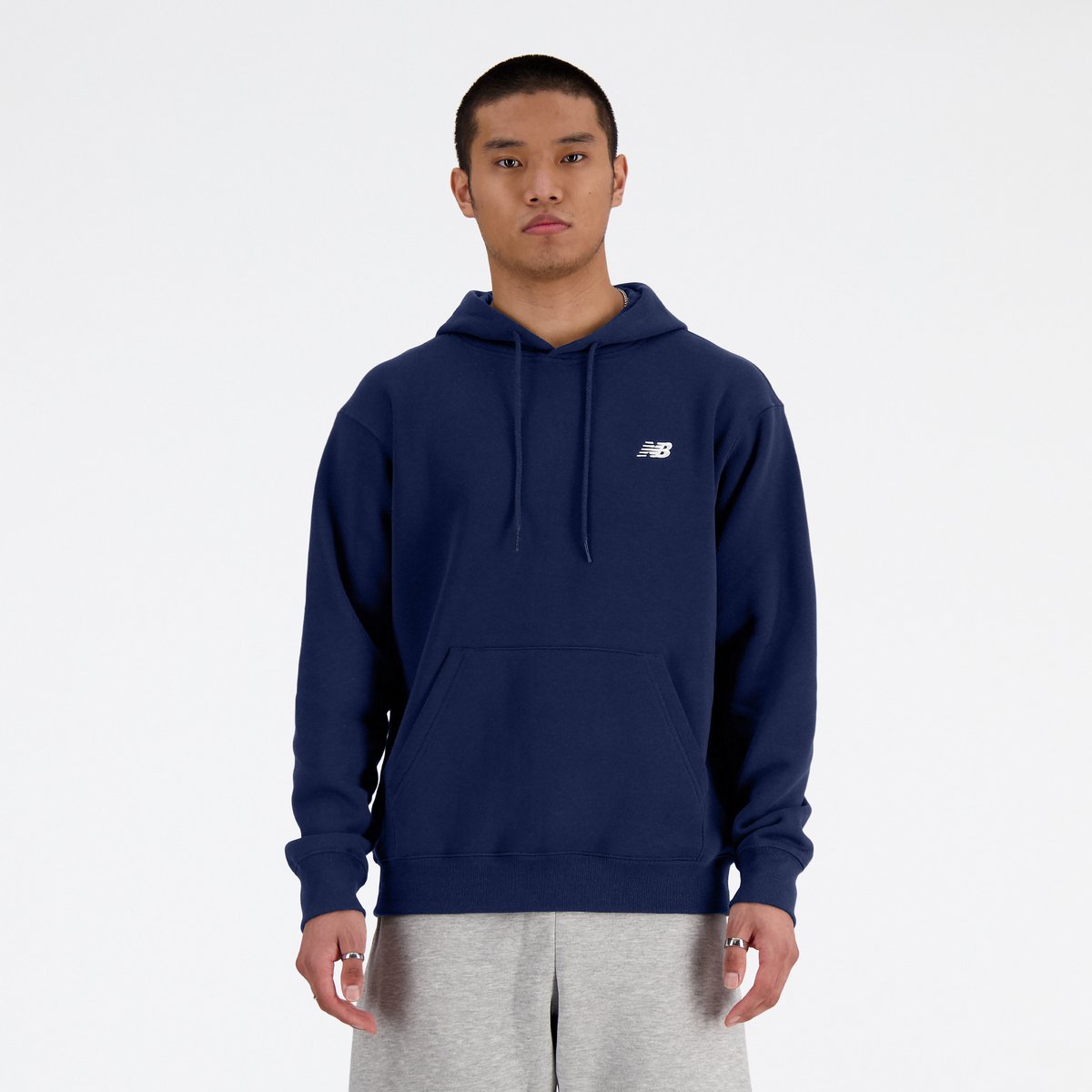 New Balance Sport Essentials Fleece Hoodie Heren Trui Blauw