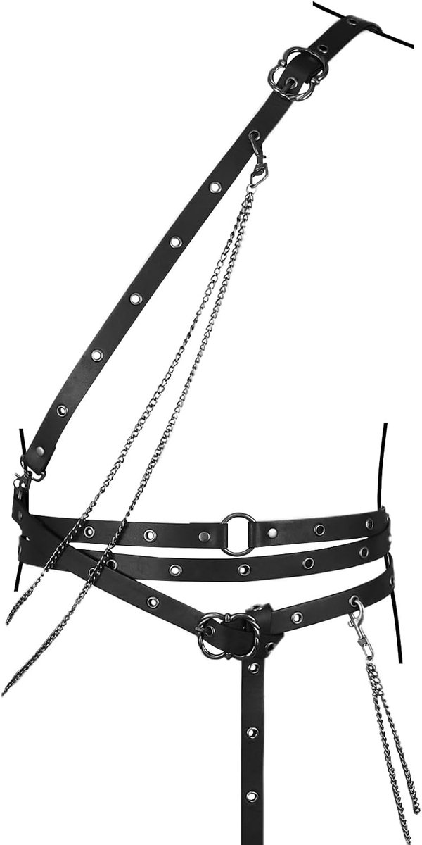 HiiFeuer Medieval Strap and Shoulder Strap with Chain, Adjustable Strap with Detachable Chain for Cosplay - ShopVlot