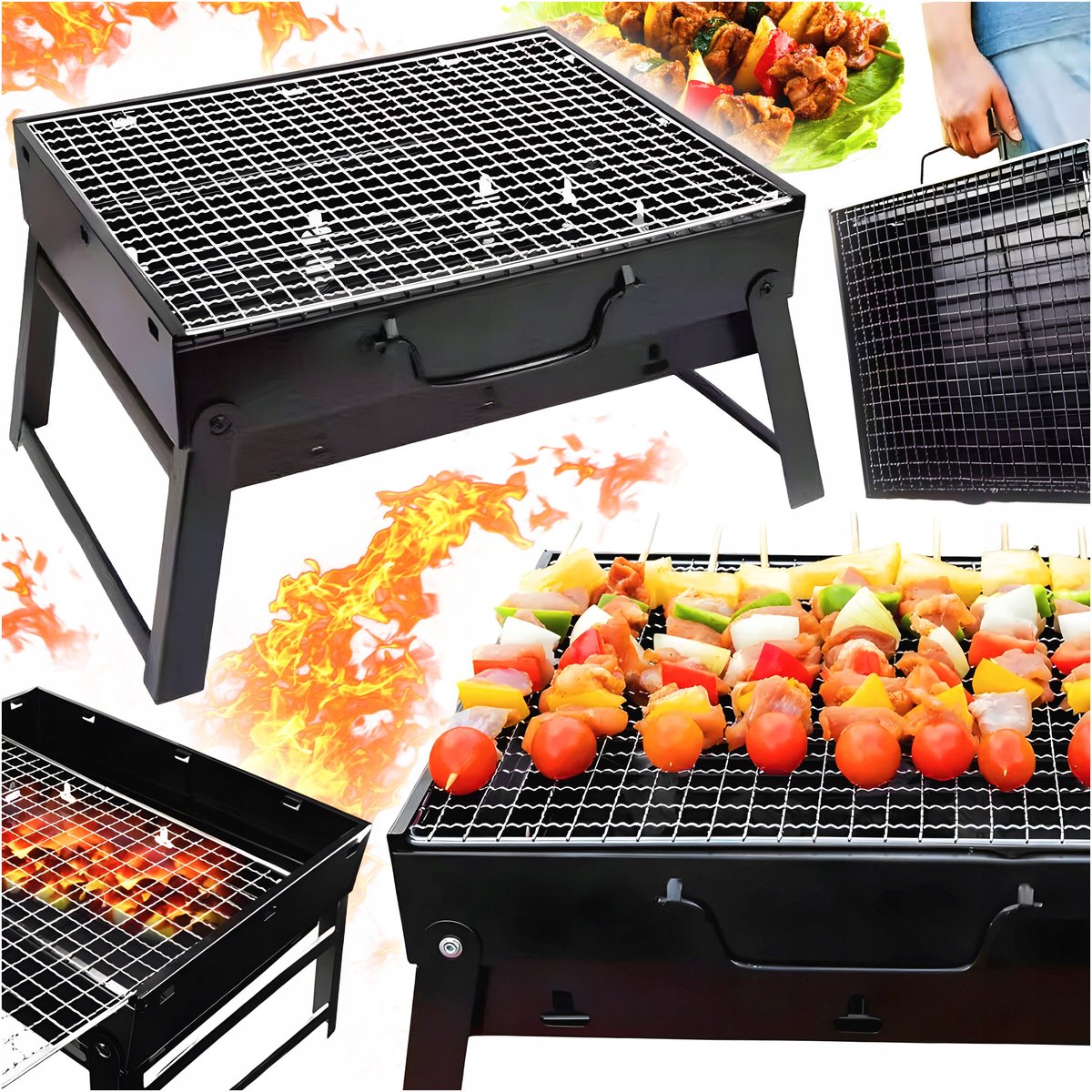 Compacte Draagbare Koolgrill - Opvouwbaar BBQ Mini Zwart