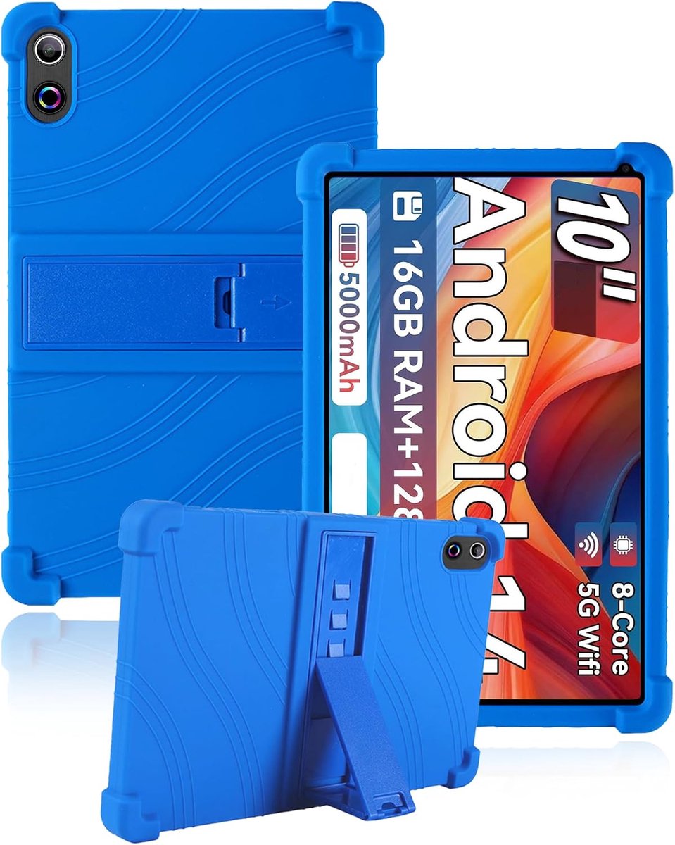 Siliconen hoes voor Ainmel AMNC12 2025 10 inch tablet, premium hoes met nauwkeurige openingen, anti-shock, anti-kras - ShopVlot