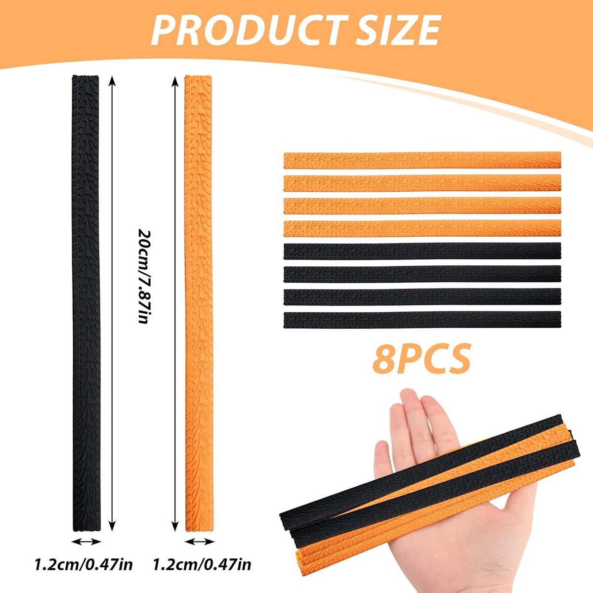 Pack of 8 Silicone Luggage Wheel Protectors Black and Orange for Travel - ShopVlot