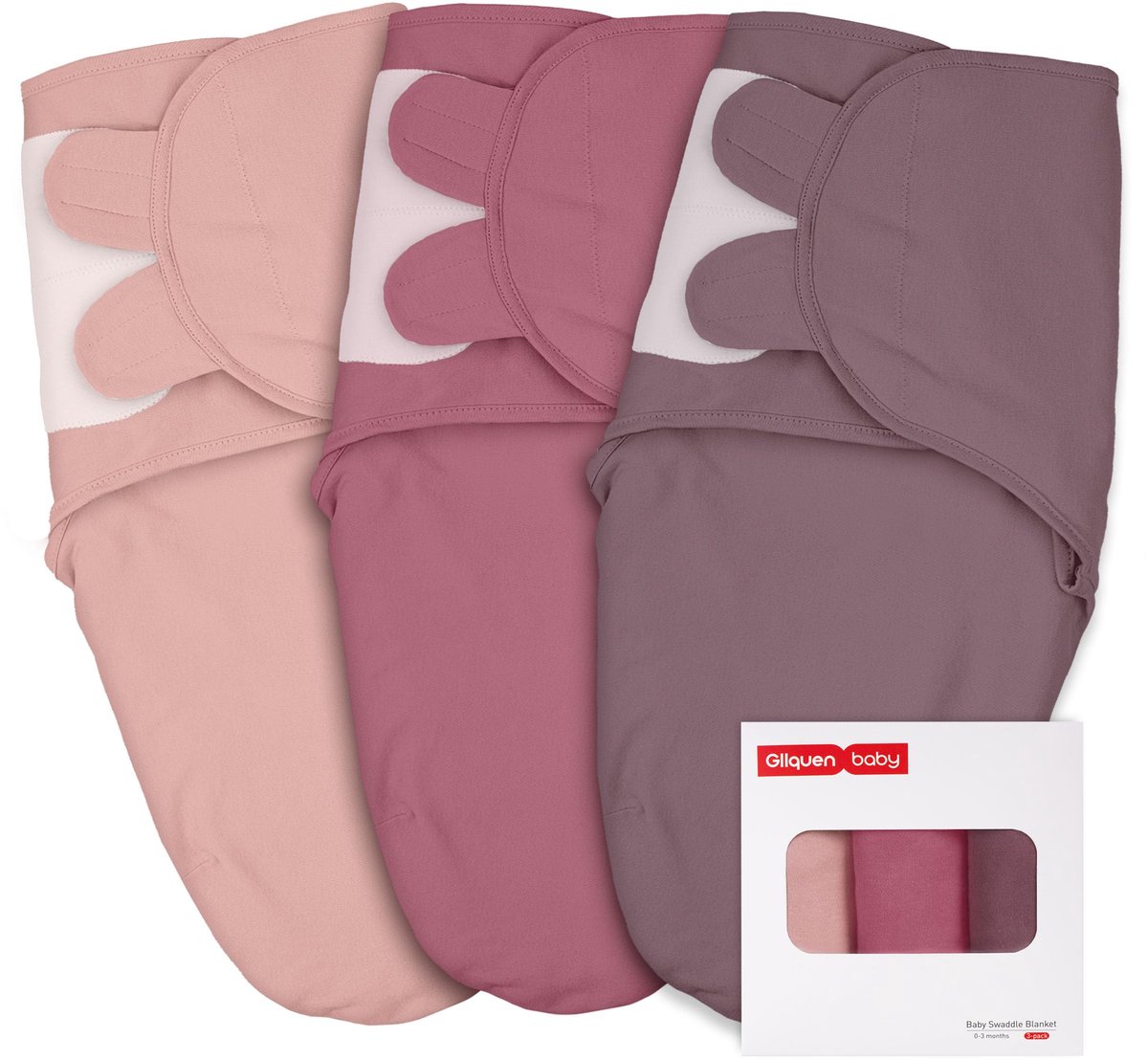 GLLQUEN 3-pack inbakerzak baby 0-3 maanden van 100% biologisch katoen - ShopVlot