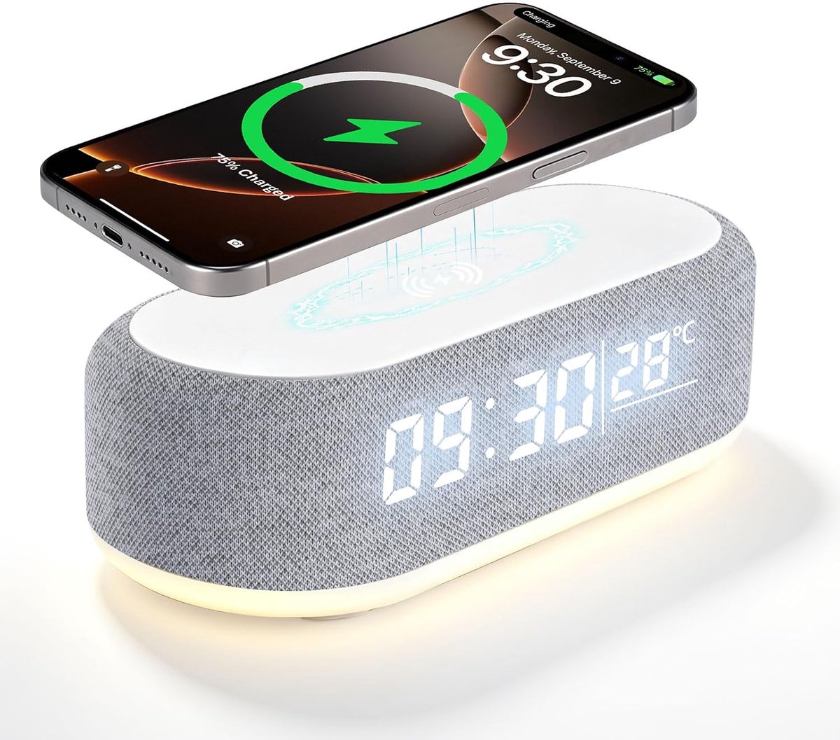 4-in-1 Smart Alarm Clock, Digital Table Alarm Clock with Light and Charging Station, Radio Alarm Clock with Charging - ShopVlot