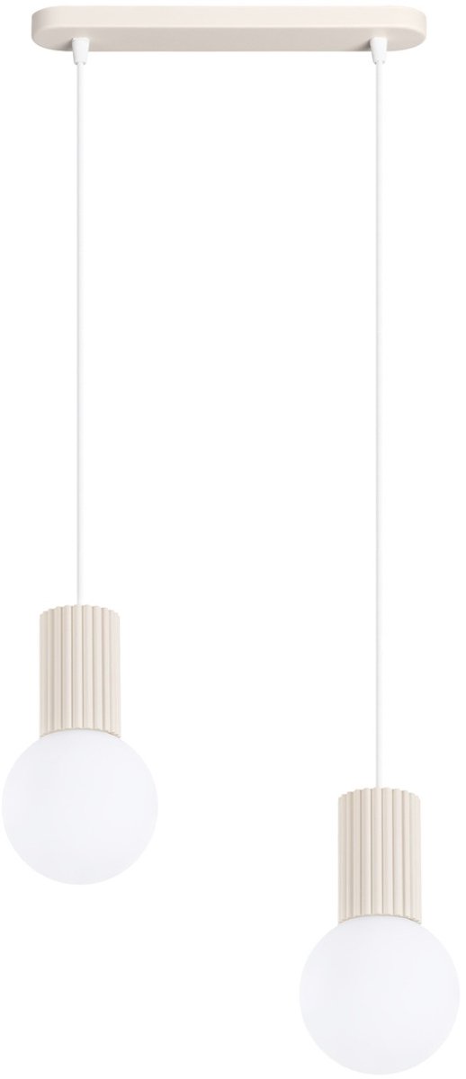 Sollux Lighting Hanglamp Halo - G9 - beige - aluminium/glas - 33.5x6x120cm