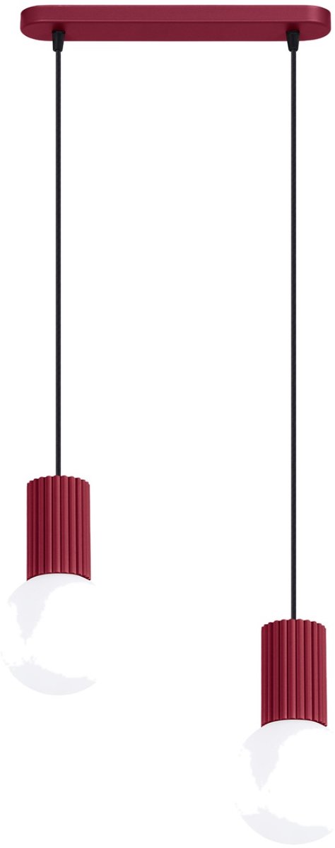 Sollux Lighting Hanglamp Halo - G9 - bourgondië - aluminium/glas - 33.5x6x120cm