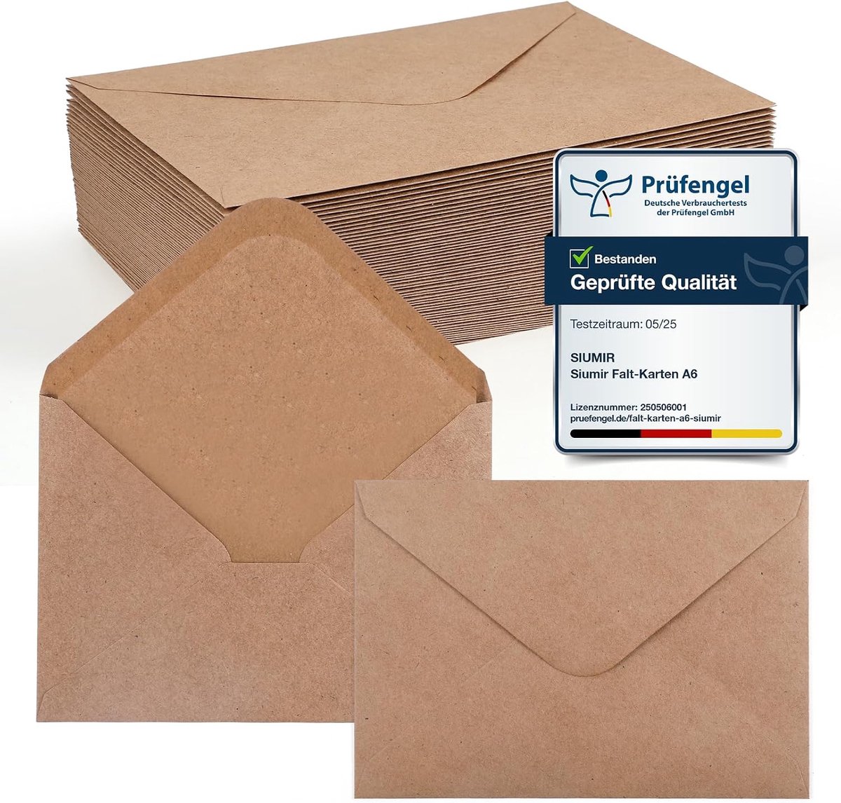 55 envelopes in DIN B6 (17.5 x 12.5 cm), high-quality paper, 120 g/m², for documents, invitations and greeting cards - ShopVlot