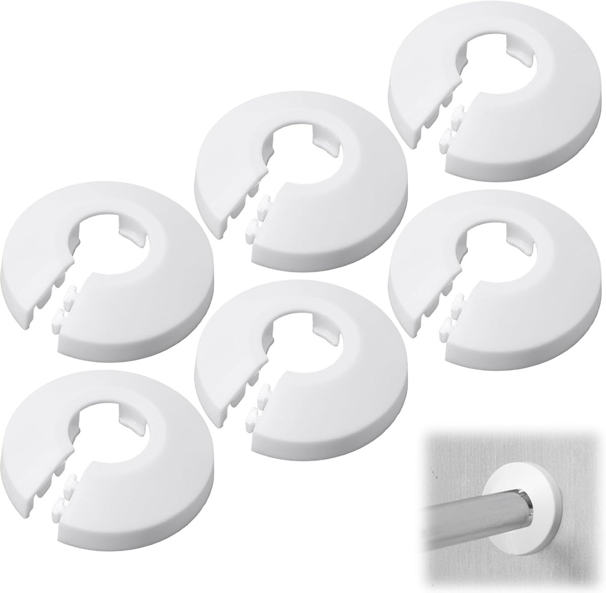 6 x heating pipe rosettes, 17 mm rosettes for radiator pipes, plug-in heating pipe cover, durable pipe cover, for - ShopVlot