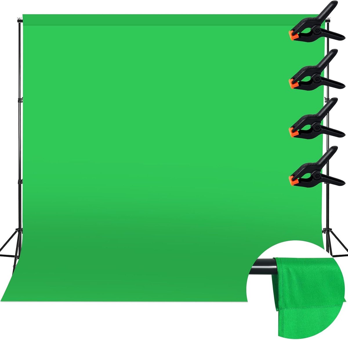 Green Photo Background, 3M x 3M Green Screen Background, Photo Backgrounds Green with Pure Color and 4 Mounting Clips - ShopVlot