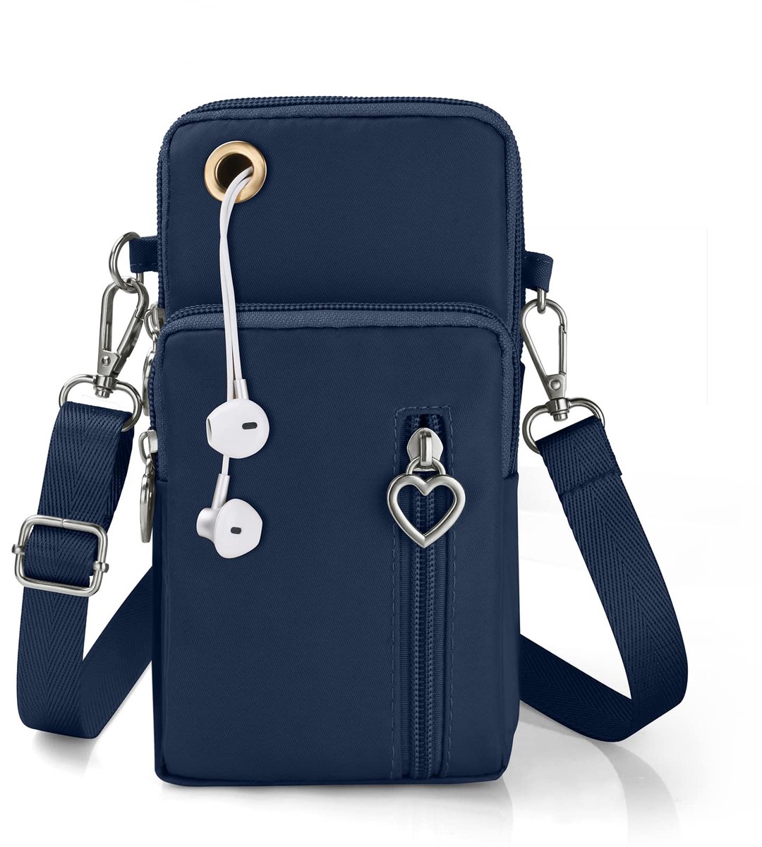Aucuu Telefoontasje om om te hangen, nylon, kleine schoudertas met koptelefooningang, mini crossbody schoudertas - ShopVlot