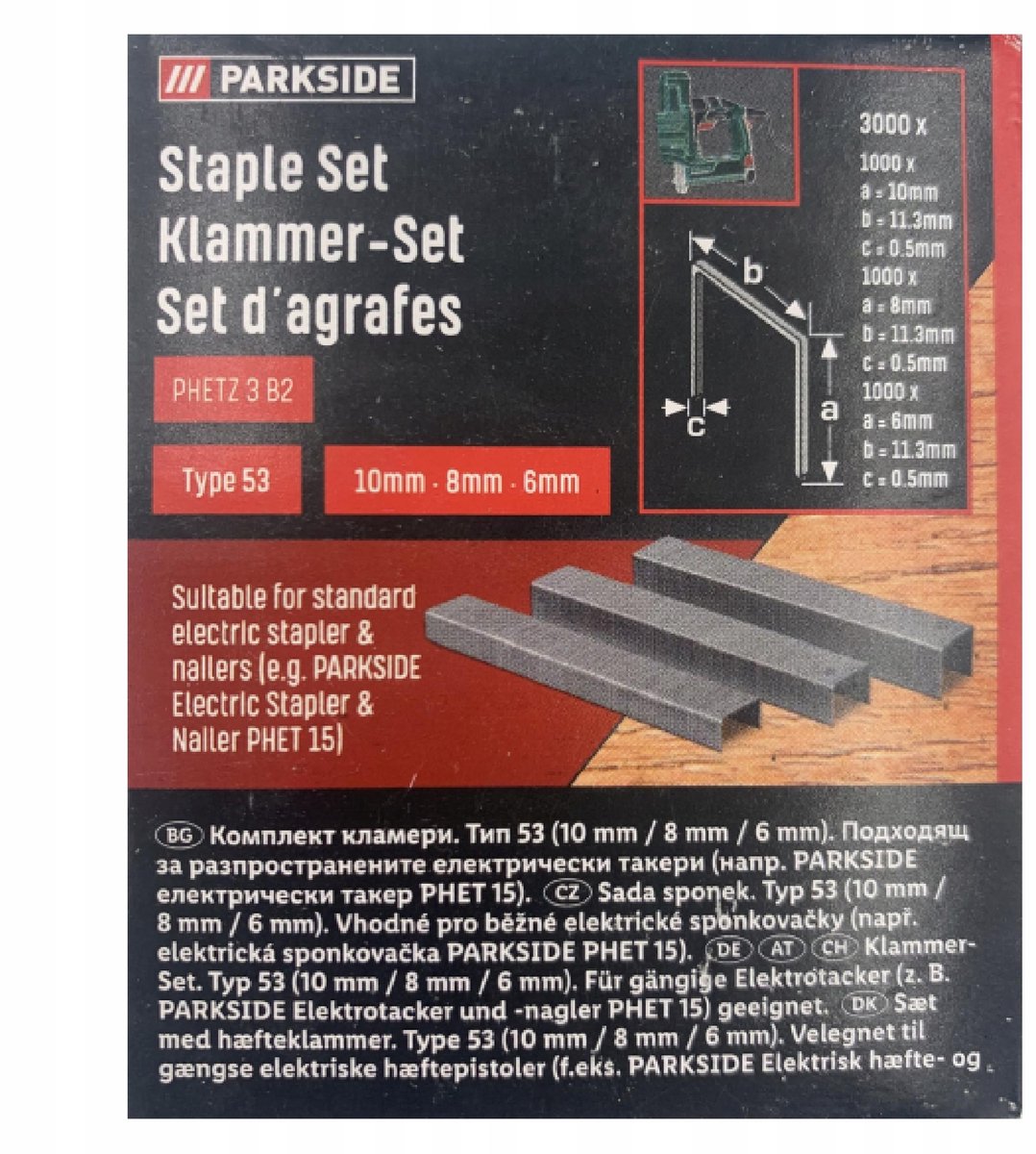 Parkside Nieten Typ 53 10/8/6mm 3000st voor PAT 4 & PHET 15