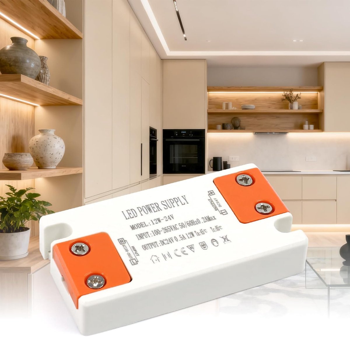 KSIBNW 24V power supply LED driver, transformer 230V to 24V 24Volt 0.5A 12W driver transformer extra thin switching - ShopVlot