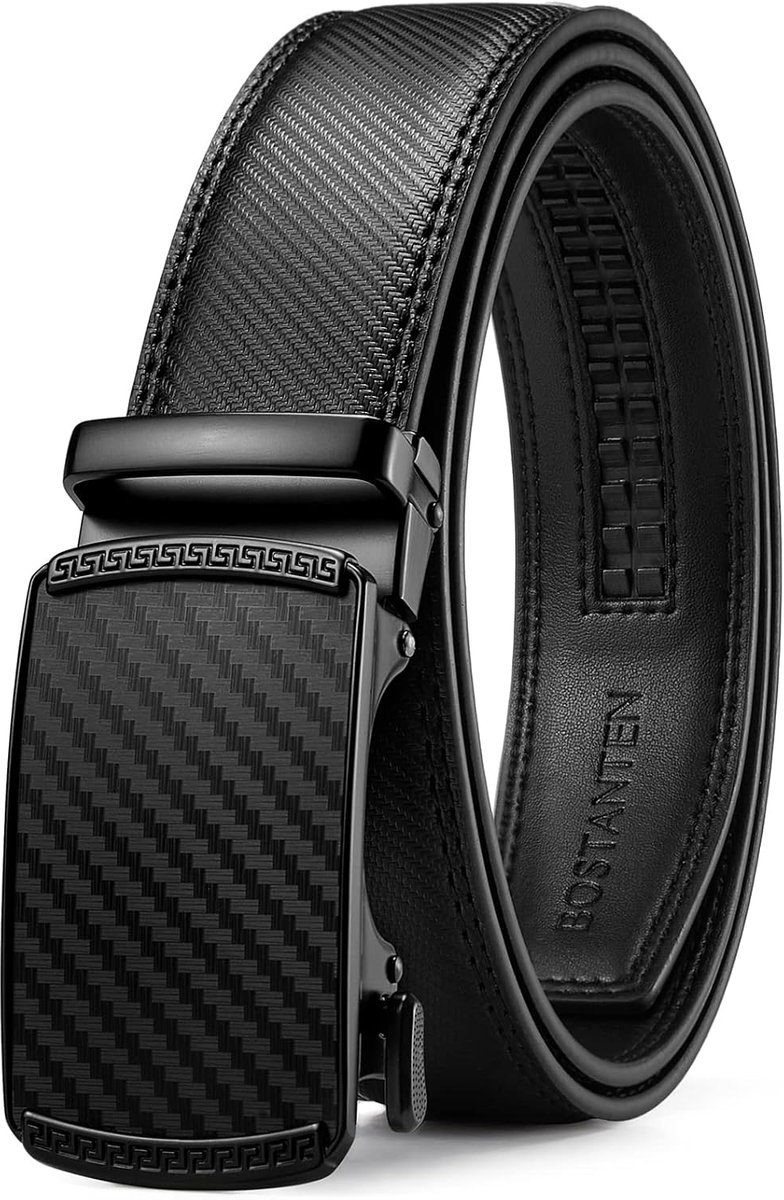 BOSTANTEN Men's Belt Leather Belt with Ratchet Automatic Closure Business - ShopVlot