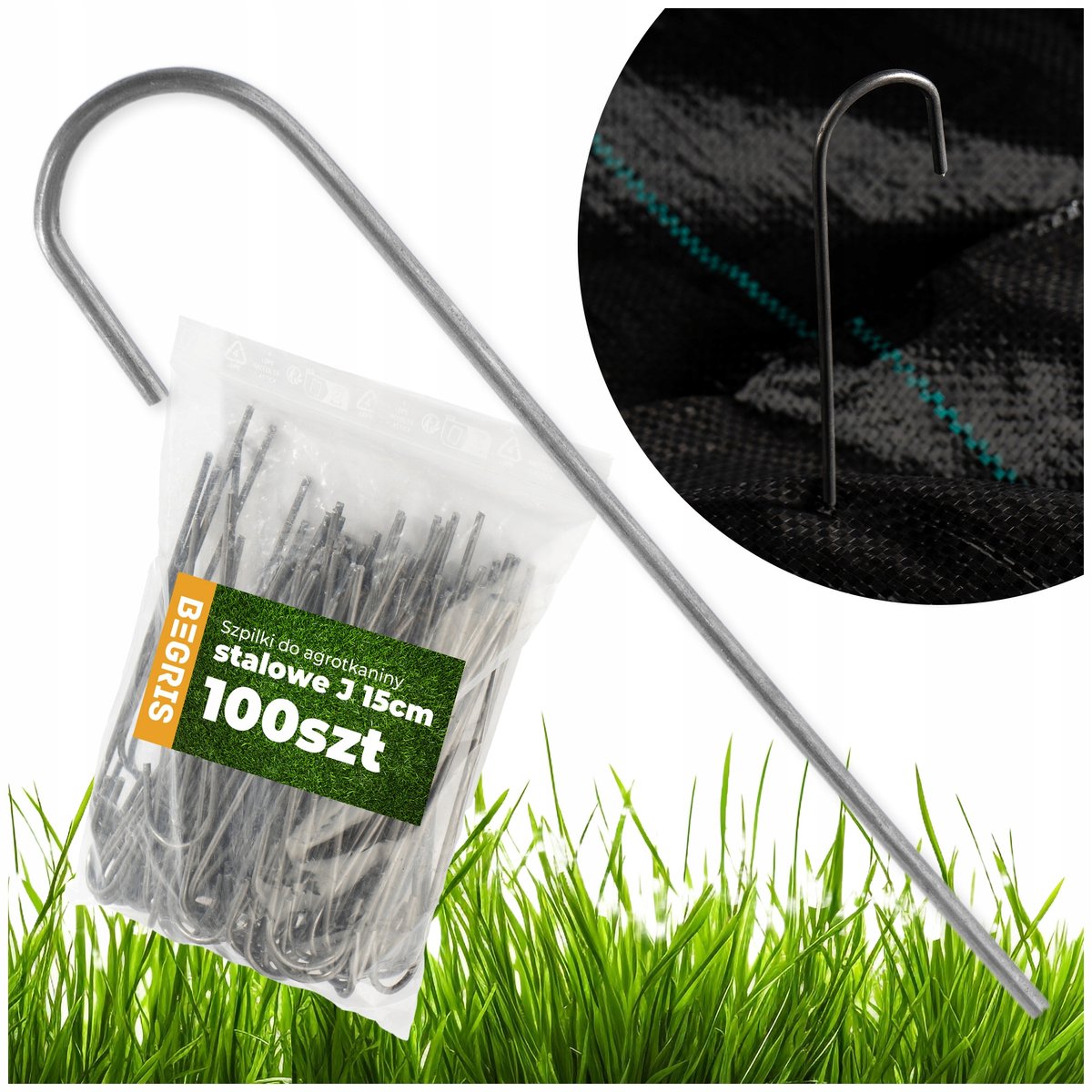 100x Metalen Grondpennen 15cm voor Agriliner, vlieshoes & folie