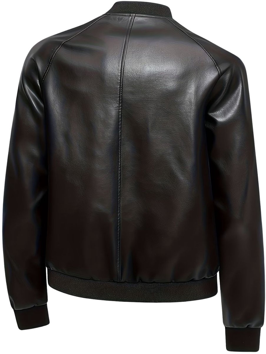 Currero Kunst Leren Jas - Leather Jacket - Lederen Jas - Bomberjack - Pilotenjack - Blazer - Biker - Motorjas - Motormuis - Heren - Zwart S – foto 2
