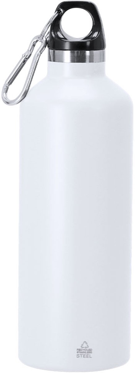 Thermische fles met 500 ml capaciteit en dubbele wand, matte afwerking Angkor Wit