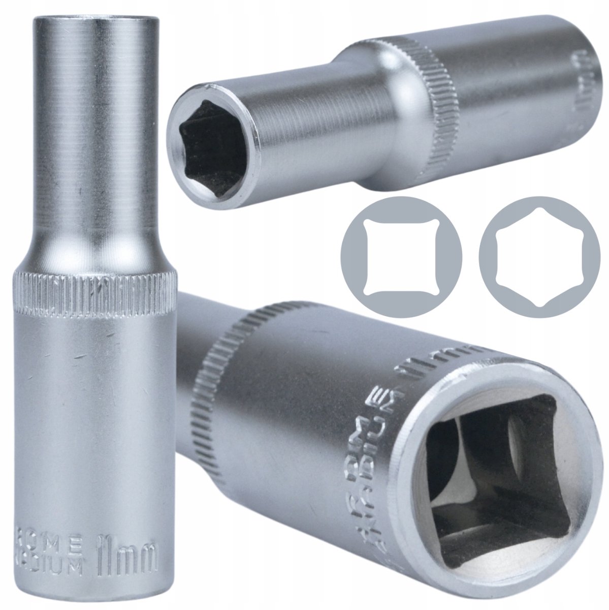 Lange Dop 11mm 1/2" - CRV Staal, 78mm Lengte