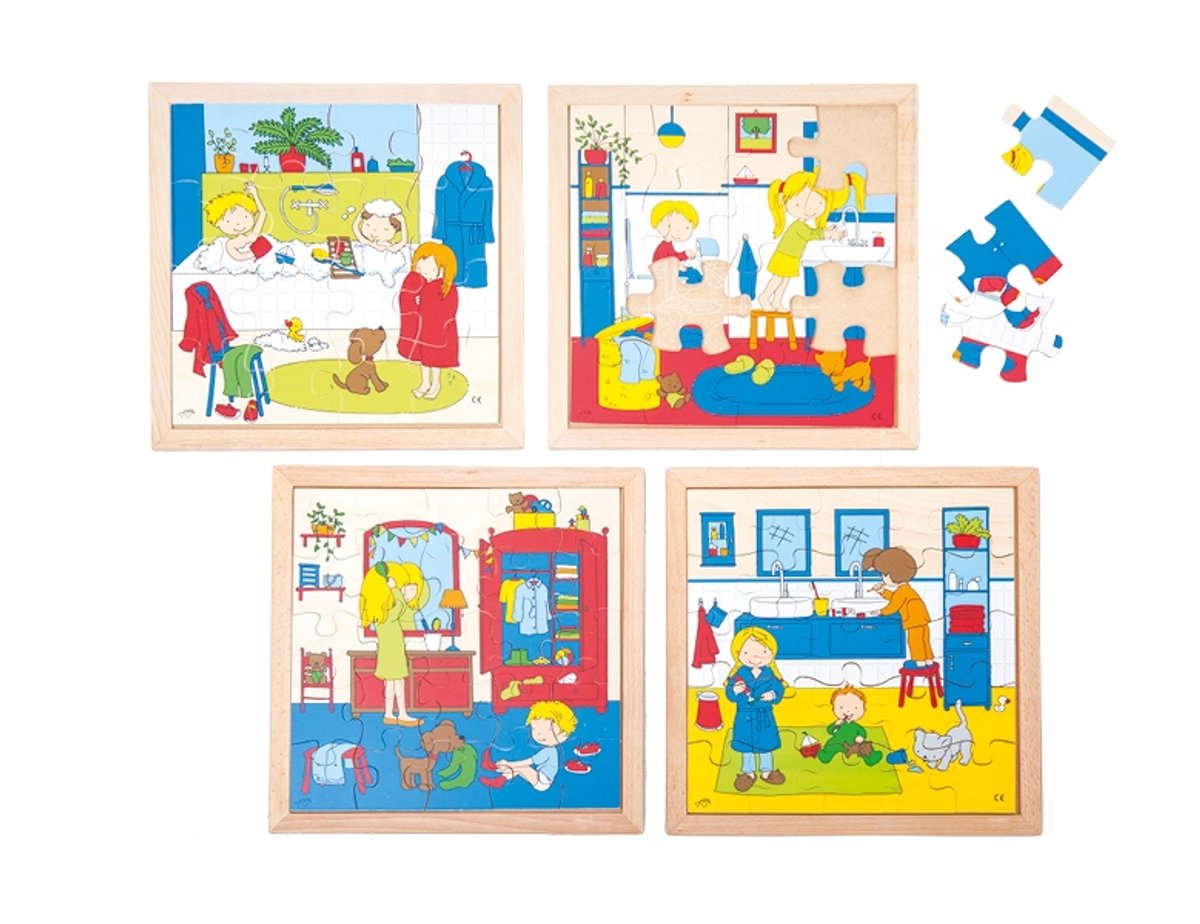 Houten Puzzelset - Persoonlijke Hygiëne voor Kinderen
