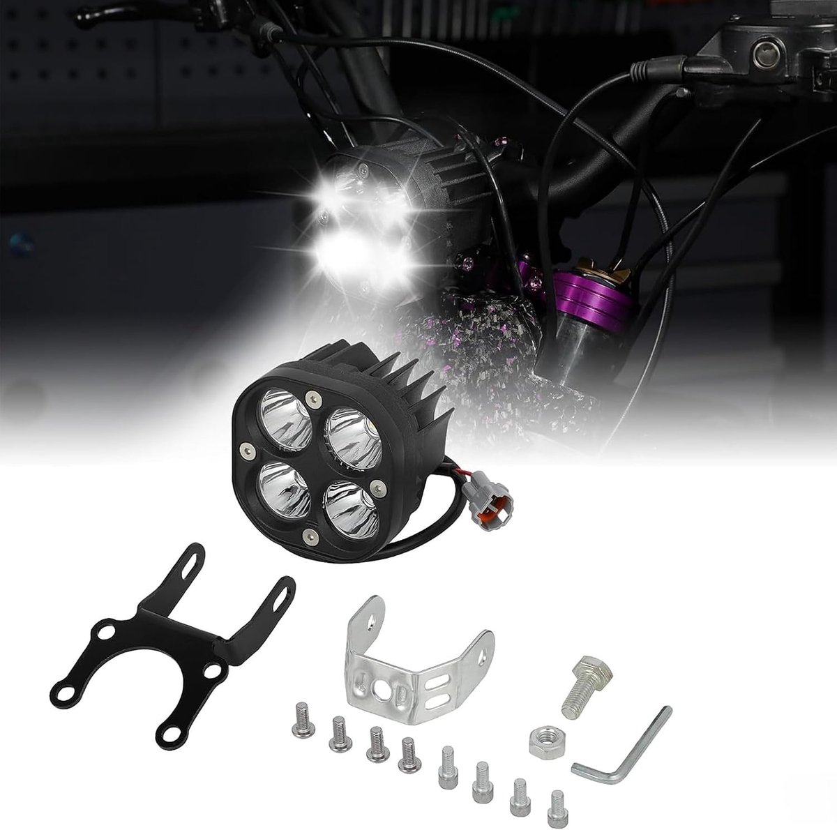 Motorfiets koplamp set - Aluminium legering - Schokbestendig en stofdicht - Verbeterde zichtbaarheid - ShopVlot
