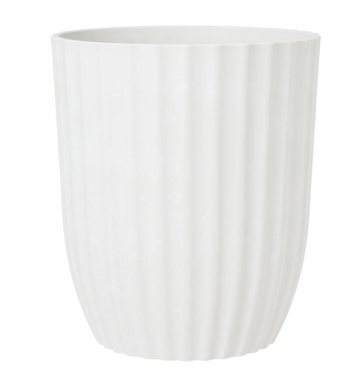 Hoge Decoratieve Pot/Bloempot Wit 30x26cm Gerecycled Kunststof