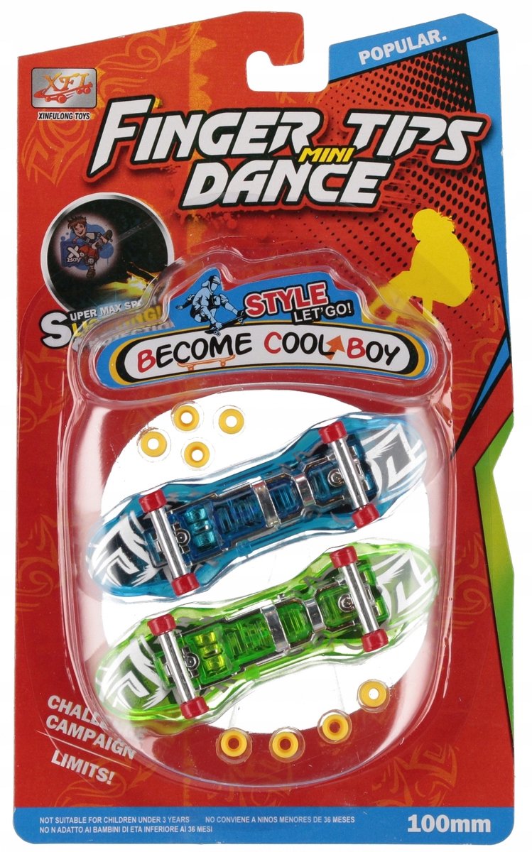 Mini Finger Skateboards Set 2 stuks met LED-verlichting Wielokolorowy