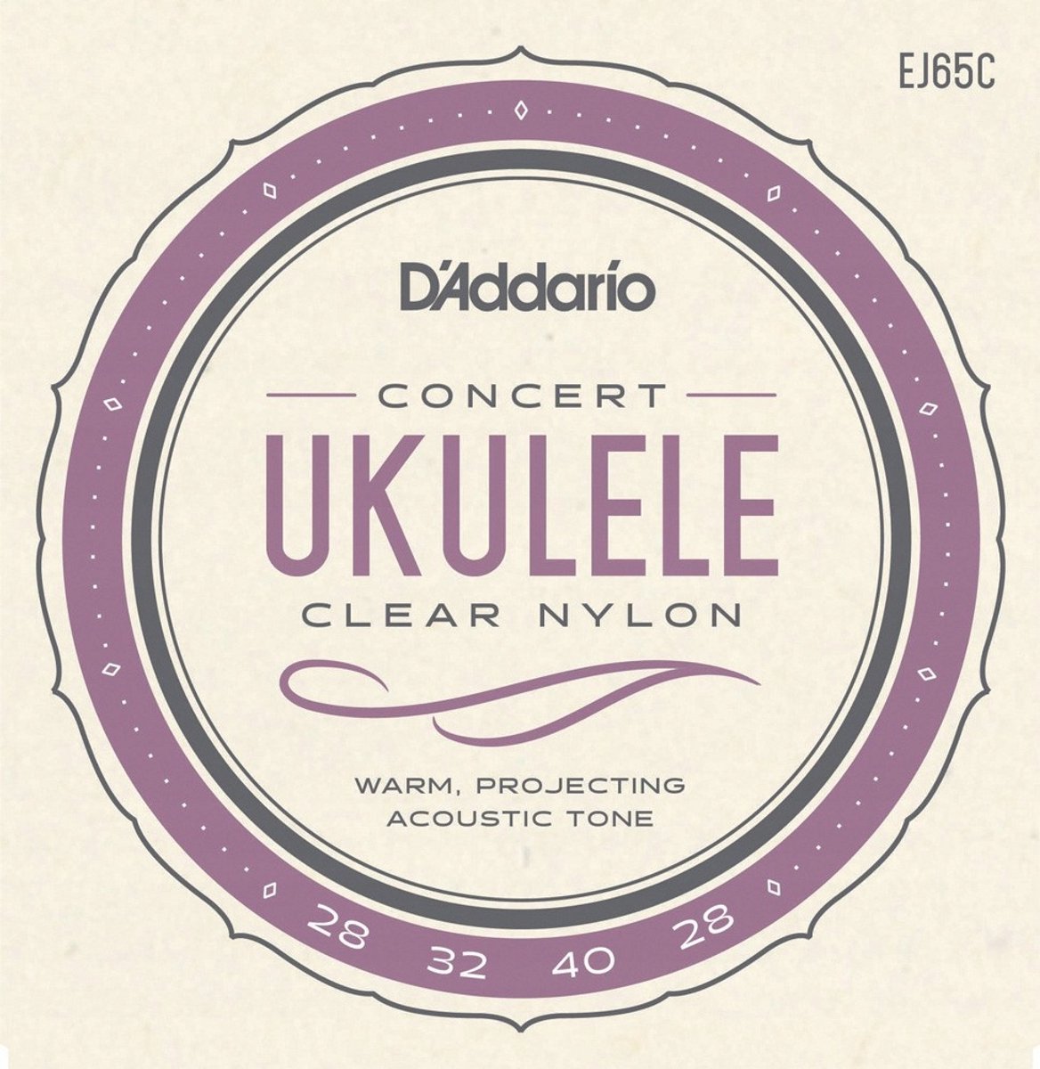 D'Addario EJ65C Concert Ukulele Snaren - Helder Nylon