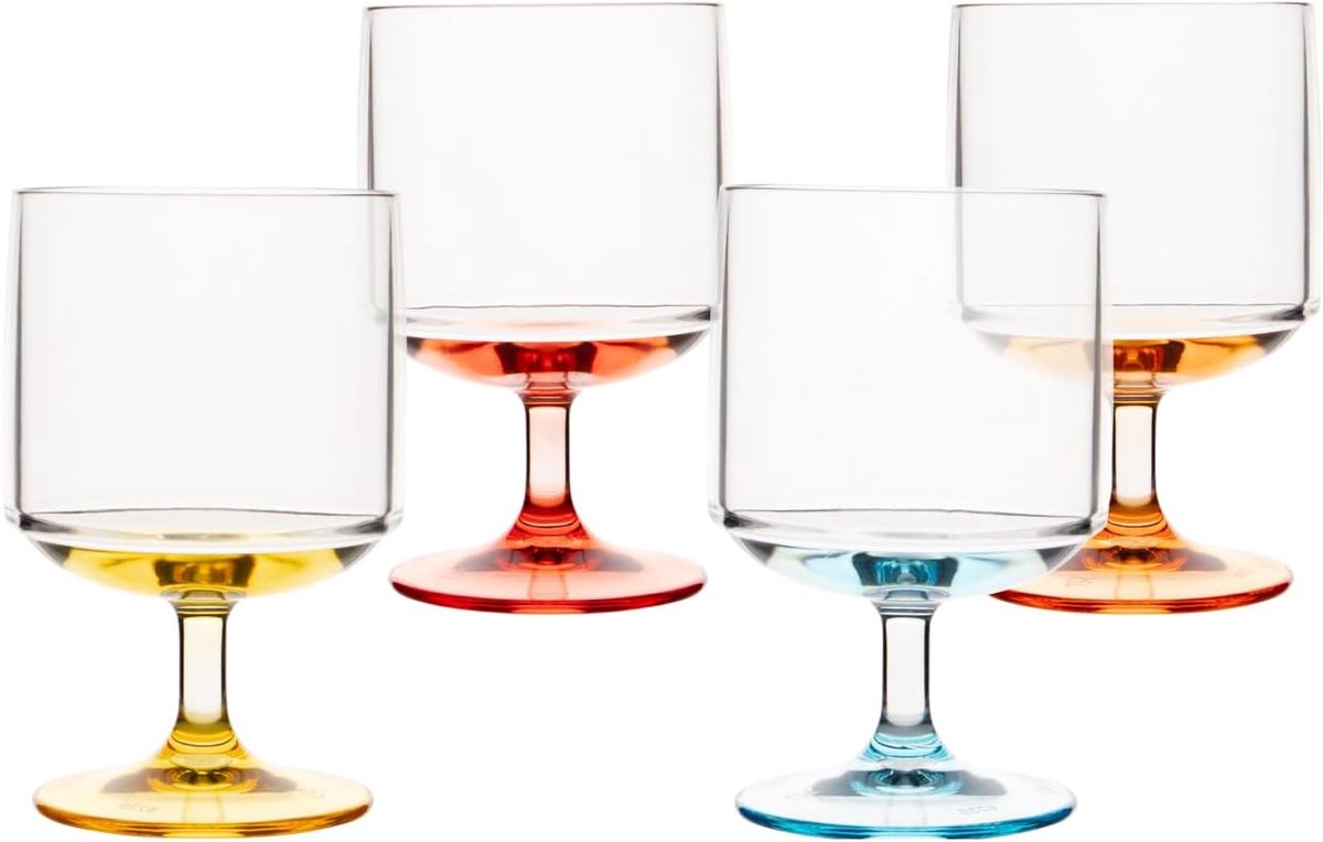 Gimex - Colour Line - Wijnglas - Rainbow - 285 ml - 4 Stuks - ShopVlot