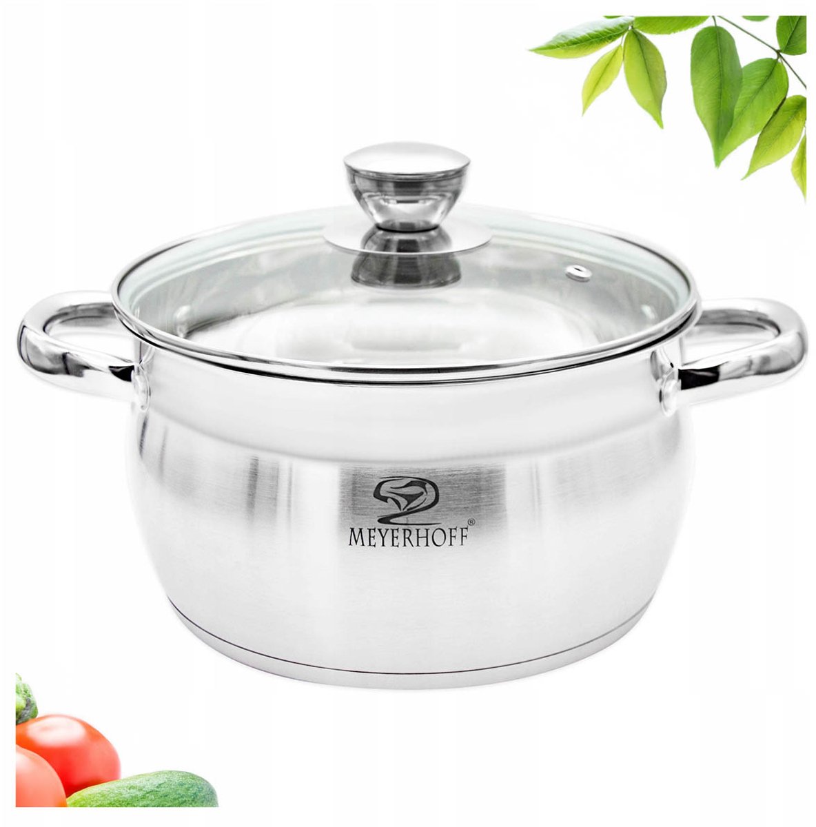 RVS pan 3.4L met maatstreep en deksel, 20cm, voor gas & inductie