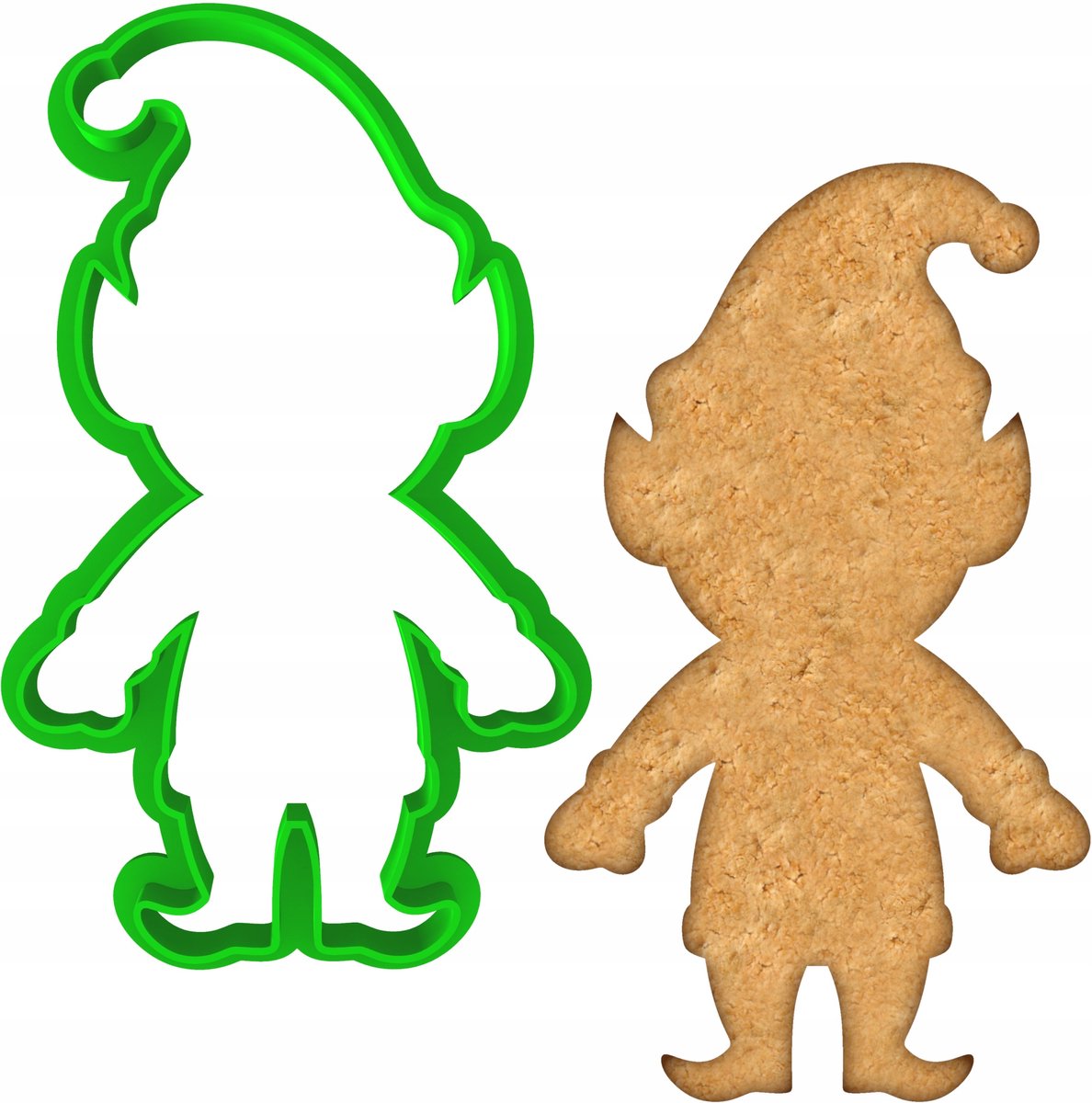 Kerstkoekjesvorm Elf - 10cm - Bakvorm voor koekjes en peperkoek
