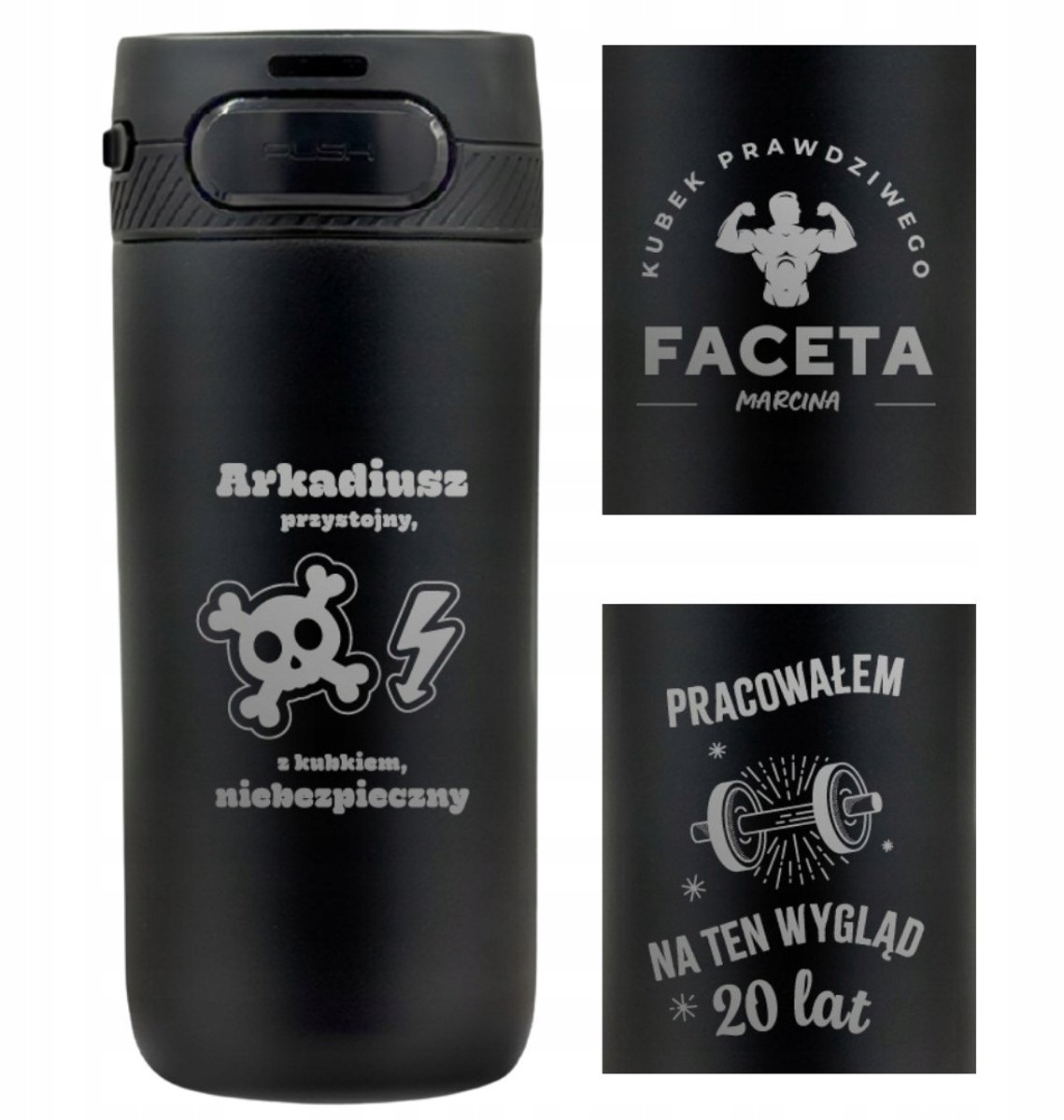 Merkloze Thermosbeker met Gravure - Cadeau voor Hem