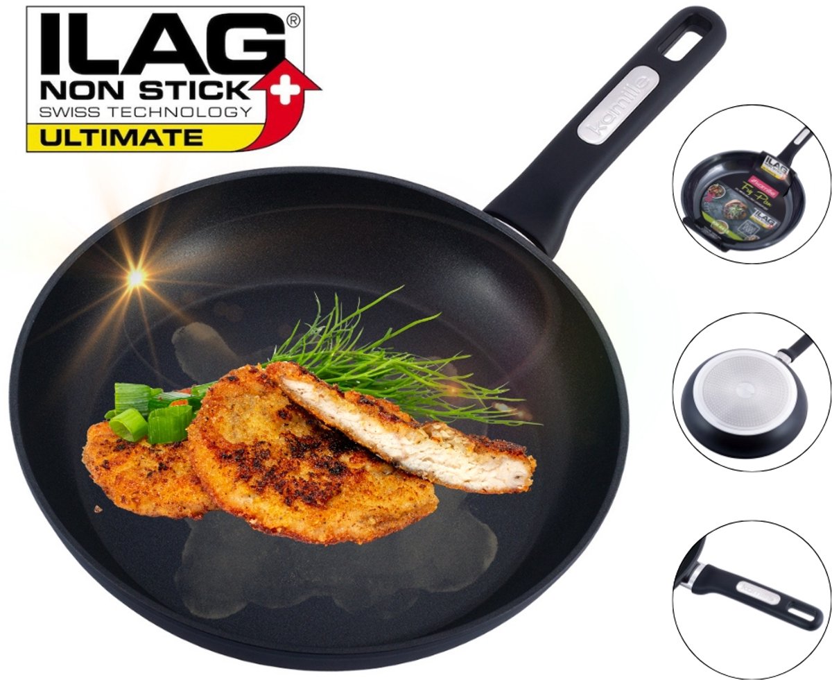 Kamille Koekenpan 28cm met ILAG Non-Stick Coating - Geschikt voor Inductie