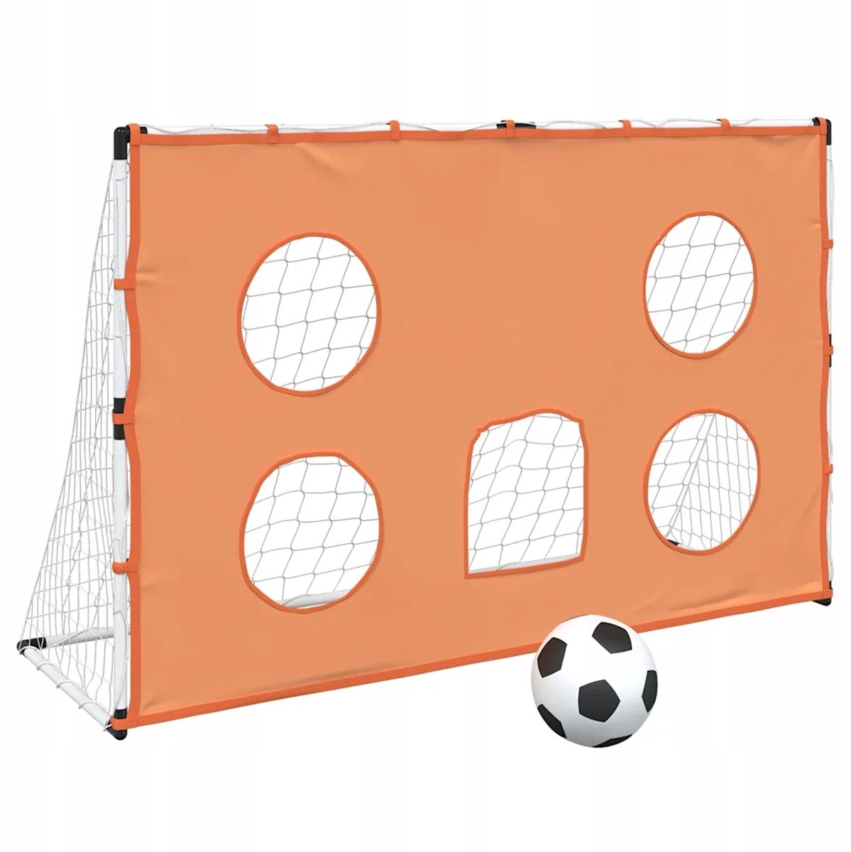 Voetbaldoel voor Kinderen met Schietmat - Wit/Oranje