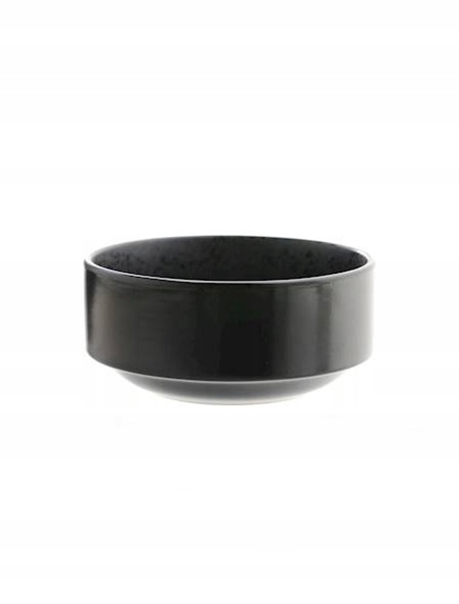 Zwarte kom met zwarte stippen - 15 cm, 500 ml