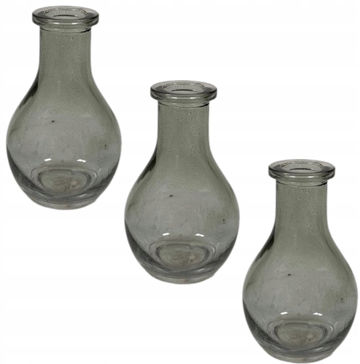 Set van 3 Blauwe Glazen Vaasjes - Decoratief en Stijlvol