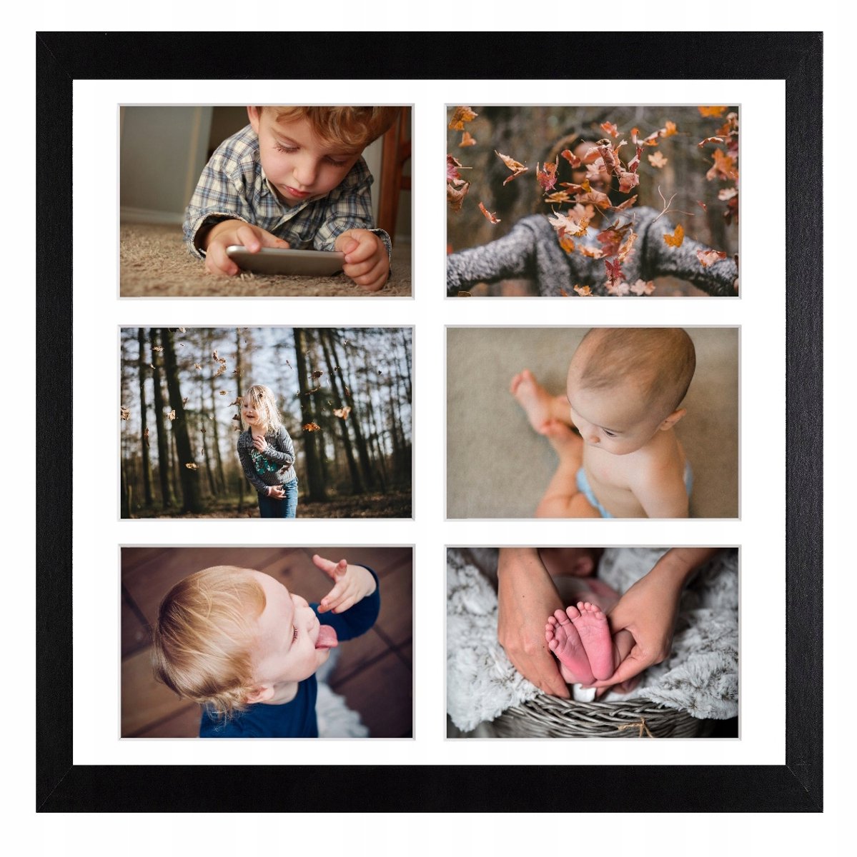 Hekla Fotolijst 40x40cm Zwart MDF voor 6 Foto's