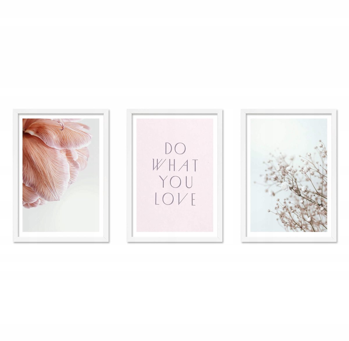 Set van 3 Witte Houten Fotolijsten - Wanddecoratie