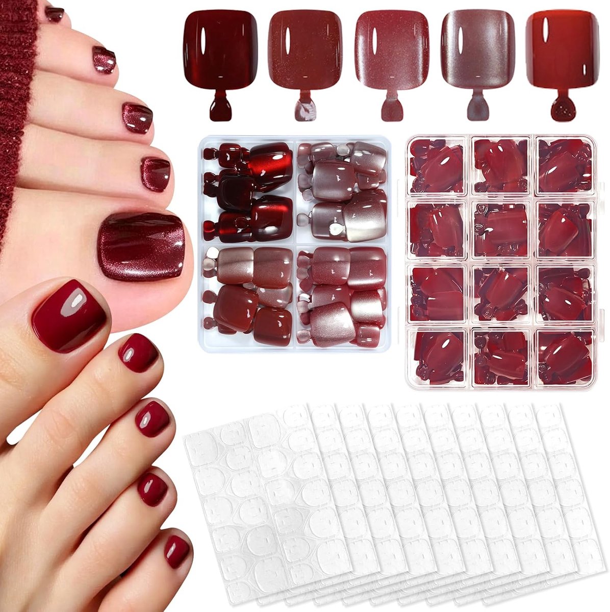 240 stuks kunstnagels, korte voeten, nageltips - ShopVlot