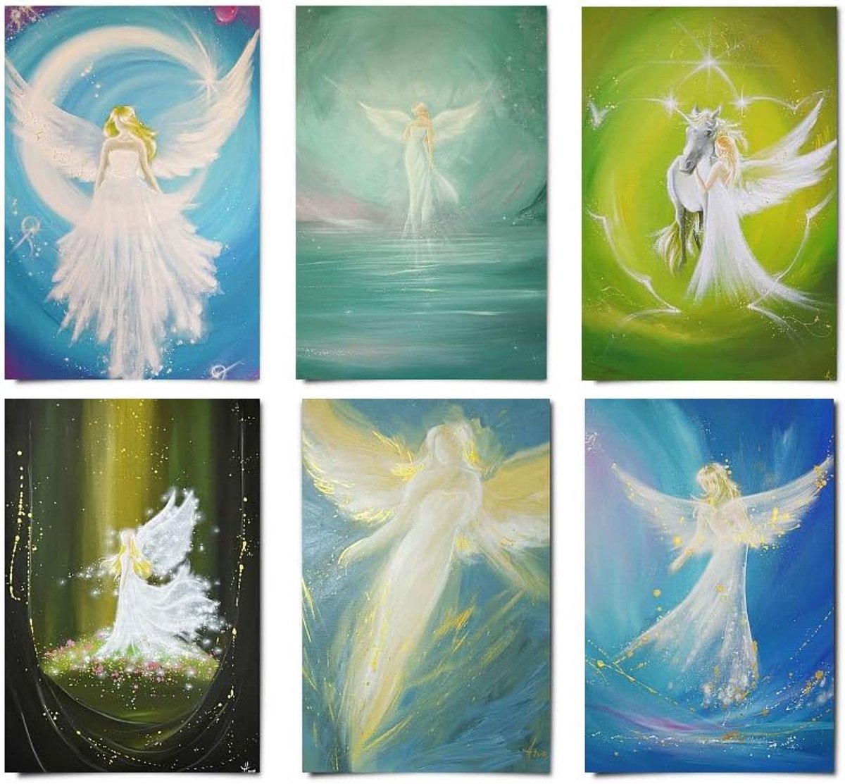 Henriettes-ART Angel Art Photo Set - Spiritual Pictures - Angel Pictures Small - Guardian Angel Decoration - ShopVlot