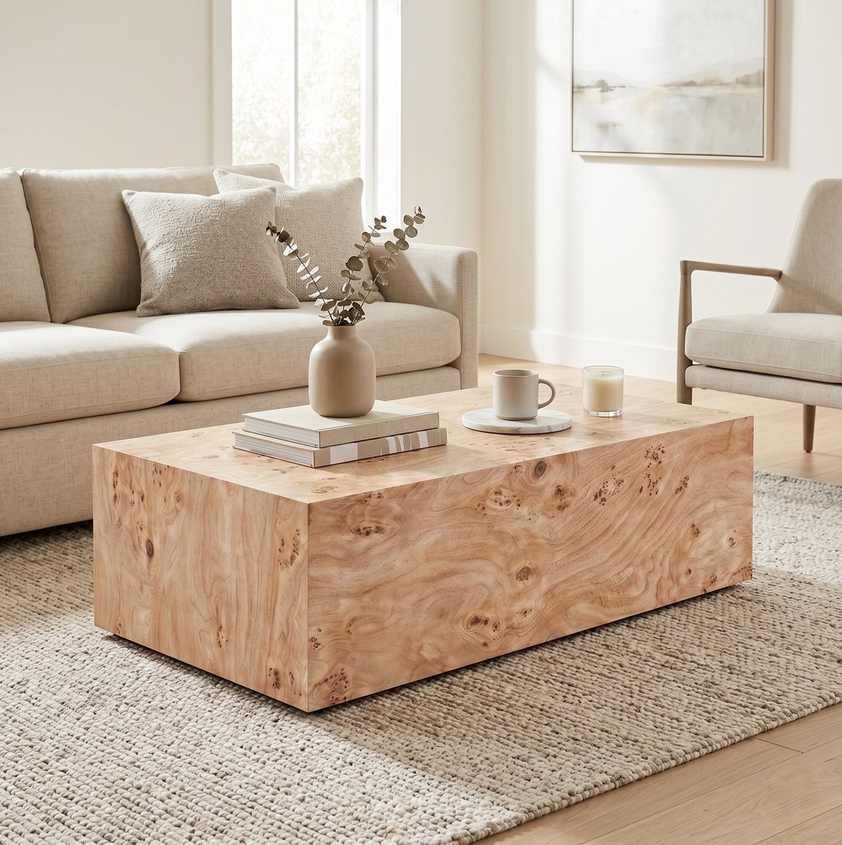 HAUSS SPOLE Salontafel - Minimalistisch Met Natuurlijke Houtlook - Voor Woonkamer En Interieur - MDF - 90 X 50 X 30 Cm - Wood