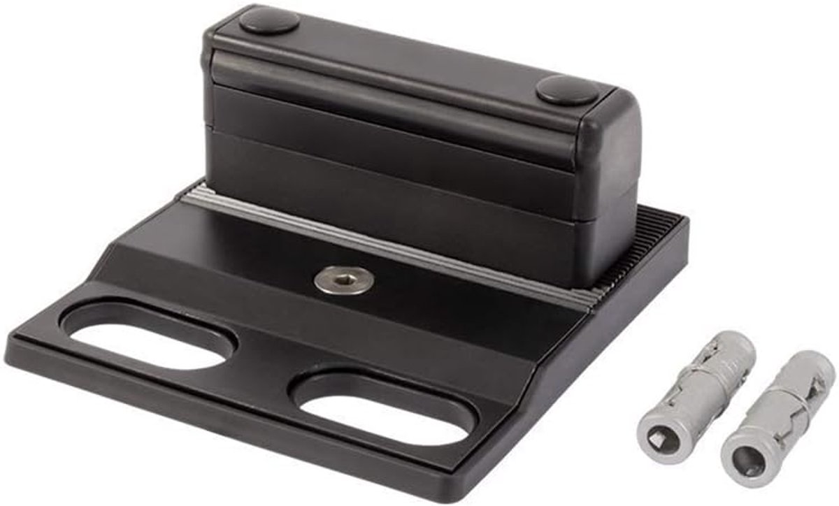 Bodstop Sabo - 50 x 150 mm - zwart geanodiseerd aluminium - geschikt voor dubbele vleugeldeuren - ShopVlot