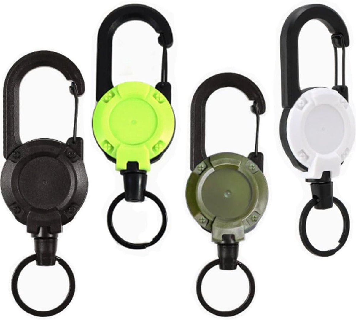Intrekbare sleutelhangers 4 stuks - lichtgewicht ABS - robuust touw - ideaal voor buitenactiviteiten - ShopVlot