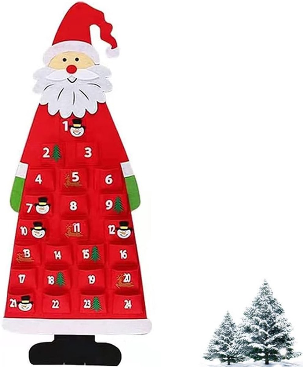 Santa Claus, Advent Calendar, Felt Advent Calendar, Fabric Advent Calendar, Christmas Calendar, DIY, Felt, Santa - ShopVlot