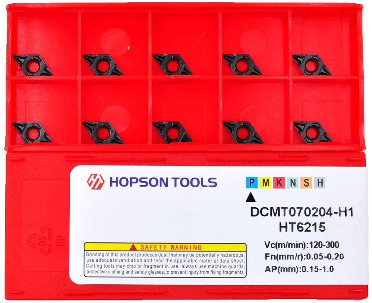 Hardmetalen draaiplaat DCMT070204-H1 voor de afwerking van staal - TiN-gecoat, 10 stuks - ShopVlot